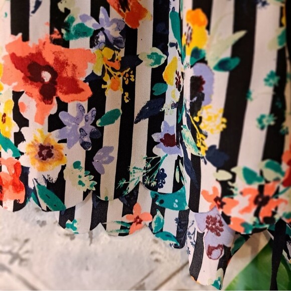 Gilligan & O’Malley Sleep Shorts Stripe Floral Size XS - Picture 5 of 10